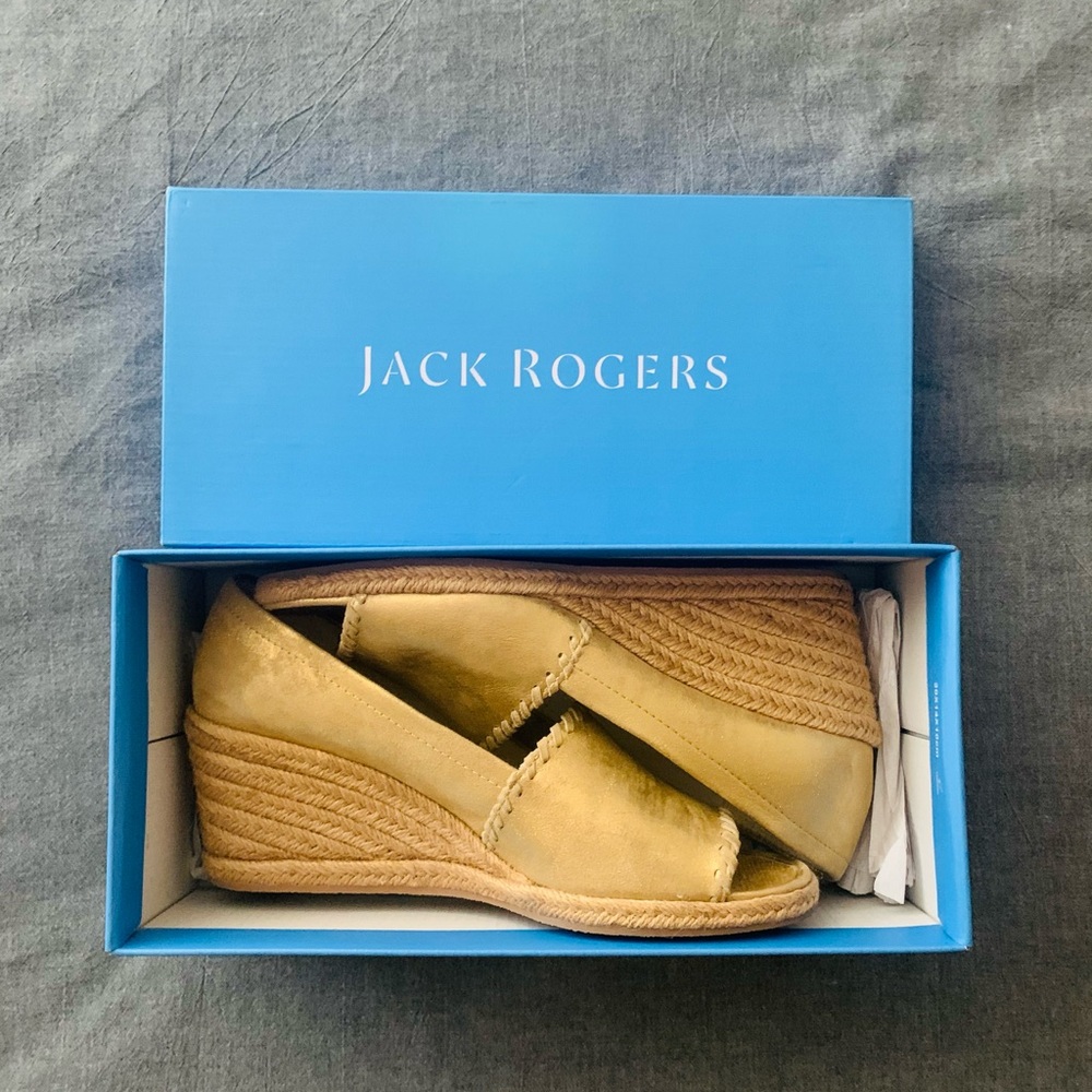Jack Rogers Size 8 Gold Palmer Wedge